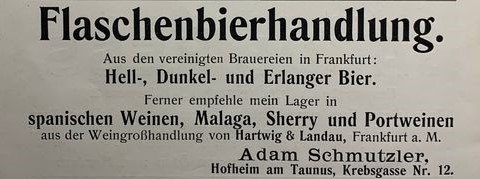 Adam Schmutzler Krebsgasse 12 - Quelle F&uuml;hrer durch Hofheim 1904