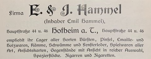 Emil Hammel Hauptstraße 44_46- Quelle Führer durch Hofheim 1904